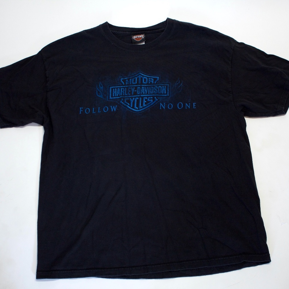 Harley Davidson Classic Badge Blue 90's 00's Flame